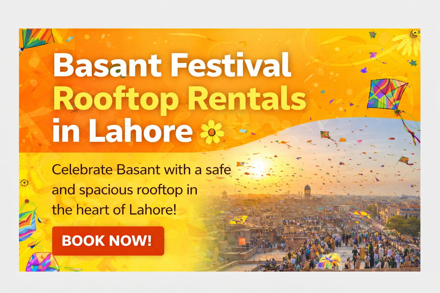 Open rooftop view for kite flying